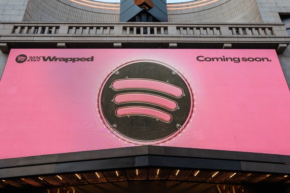 Spotify Wrapped shown on Billboard in London.