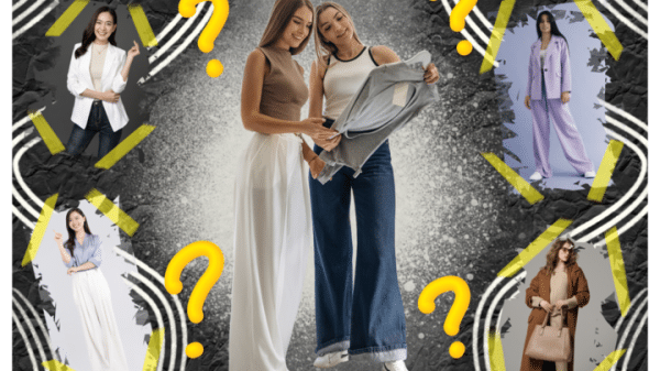 Women putting an outfit together.