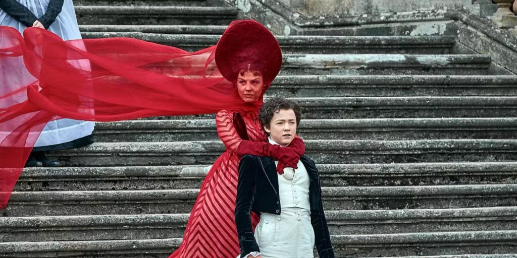 Victor's mother bathed in red. (Credit: Netflix)