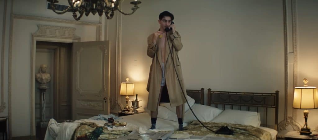 Timothée Chalamet as Marty Mauser in "Marty Supreme." (Credit: A24)