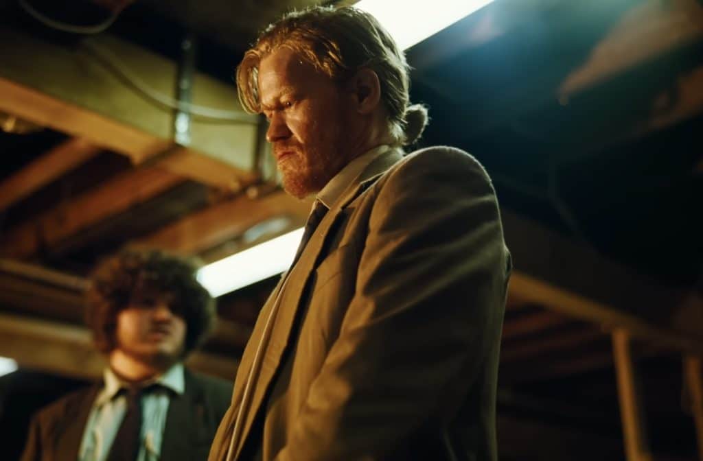 Jesse Plemons as Teddy in "Bugonia." (Credit: Focus Features)