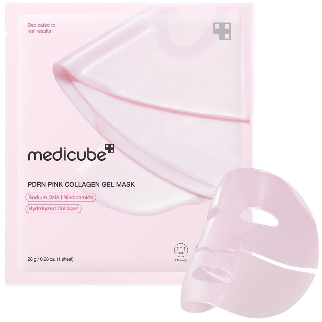 A stock photo of Medicube Salmon DNA PDRN Pink Collagen Jelly Gel Mask.