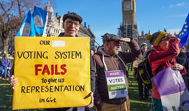 An activist in favour of proportional representation