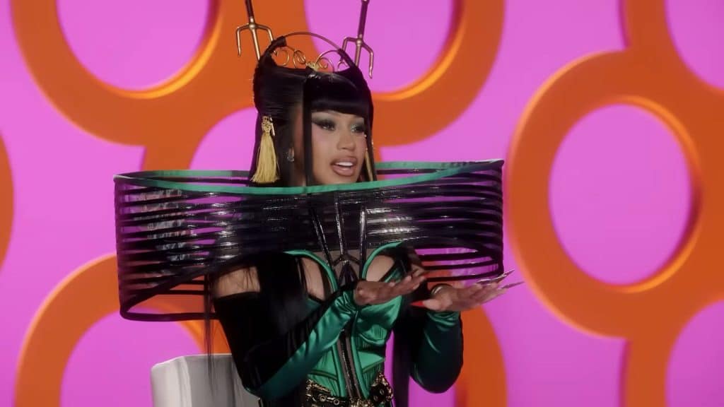 Cardi B as guest judge on Season 18 of RuPaul's Drag Race Season 18 episode 1.