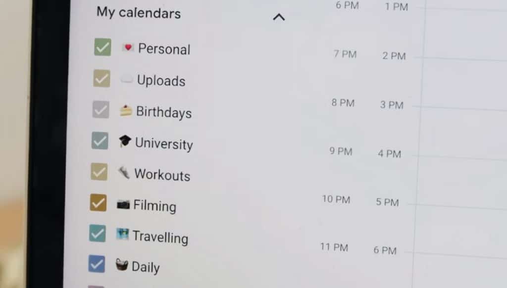 Daily Routine on Google Calender
