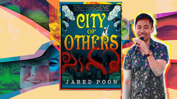 Image of the cover if "City of Others" beside a picture of its author, Jared Poon.
