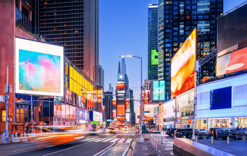 Times Square at Night via Shutterstock/Sean Pavone