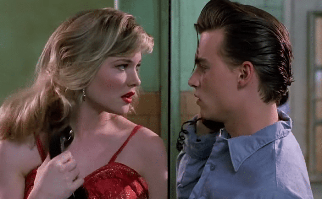 Cry-Baby and Allison singing a musical duet while he's in jail.