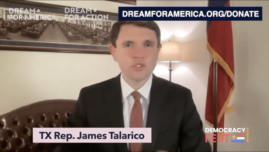 James Talarico speaks at Dream For America's DemocracyFest.