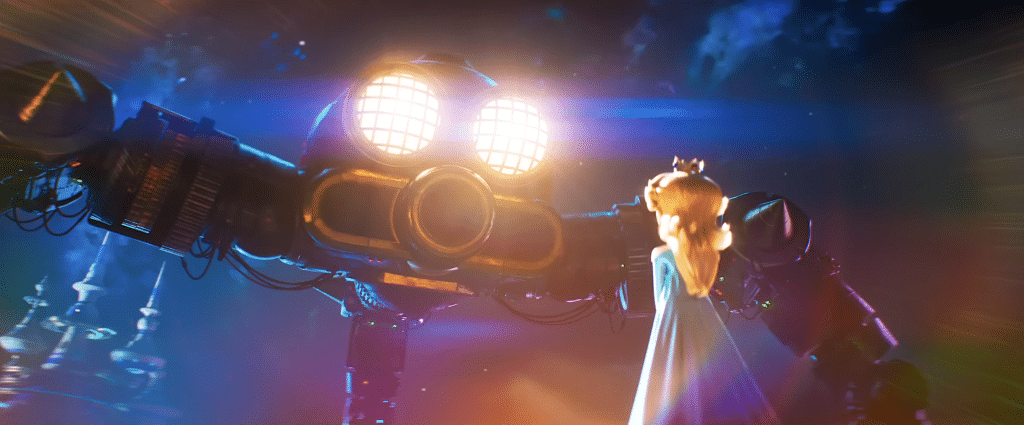 Rosalina confronting Megaleg, and the Observatory behind.