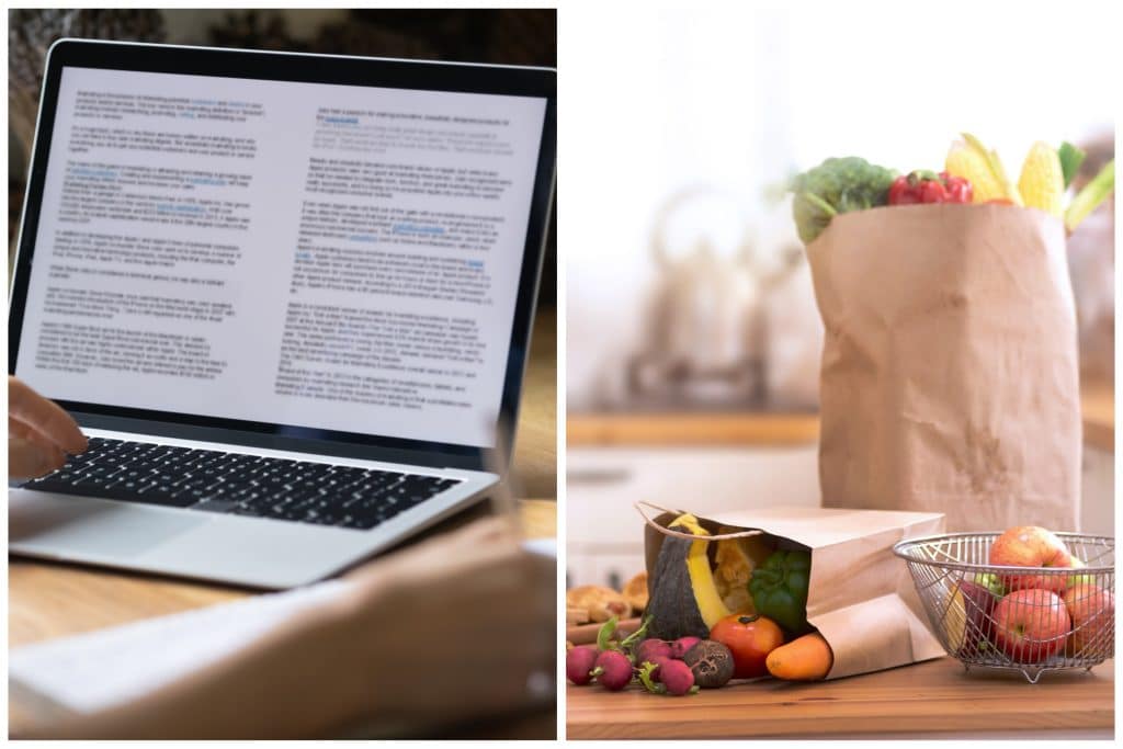 Image showing shopping bags and a computer to represent helping your friends in the new year.