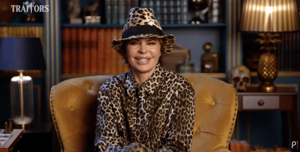 Lisa Rinna doing a confessional on 'The Traitors'