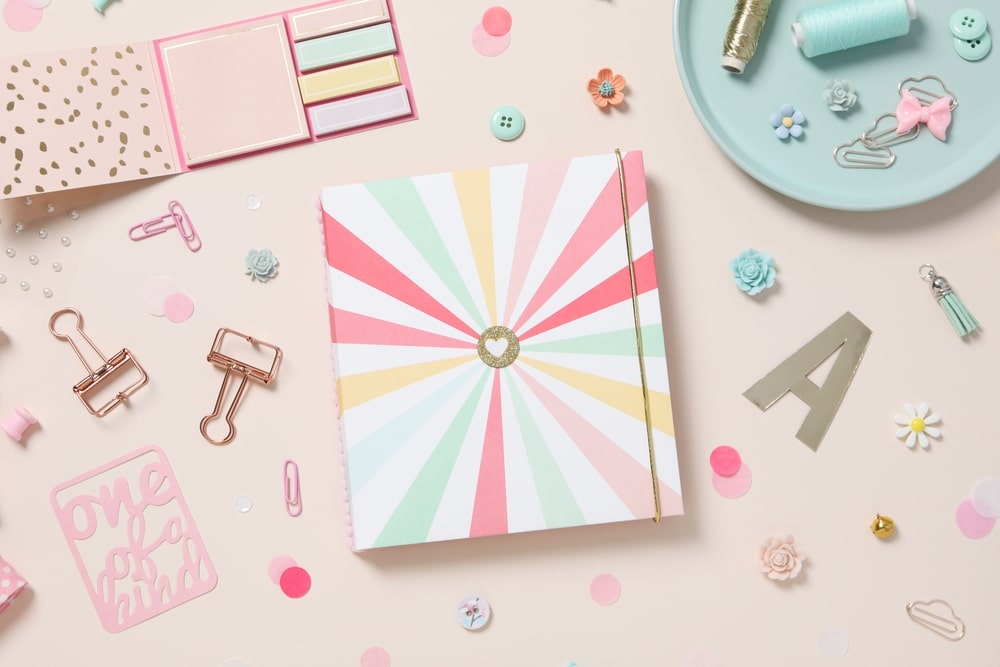 Pastel scrapbook and materials-- winter crafts