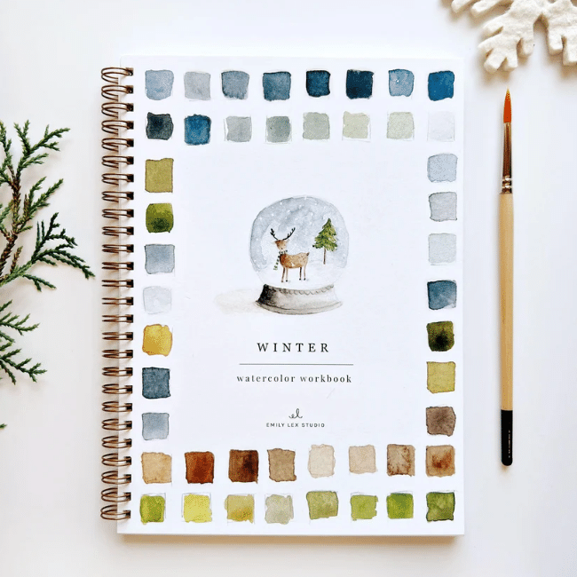 Watercolor workbook Winter Crafts