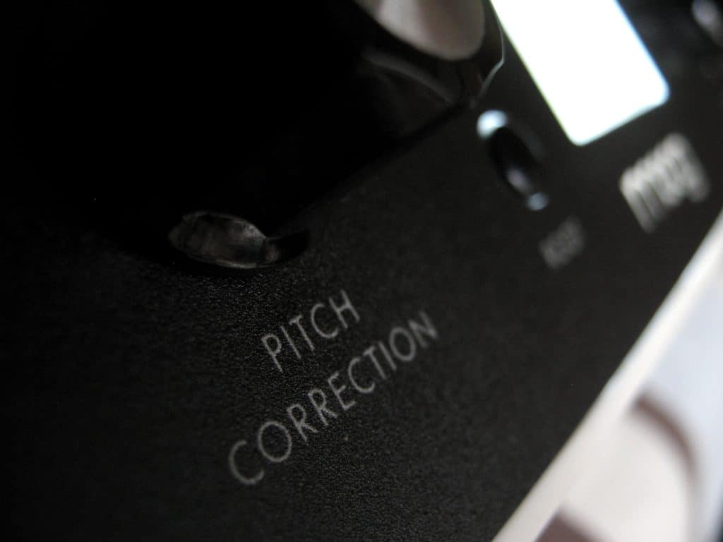 Close up image of a pitch correction nozzle on audio processing machine