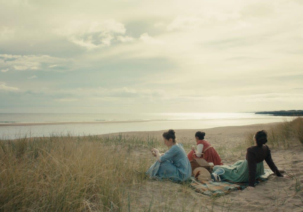 Teachers (Clare Dunne and Flora Nicholson) take their student (Mia Tharia) on an outing. (Image: Farbfilm Verleih GmbH)