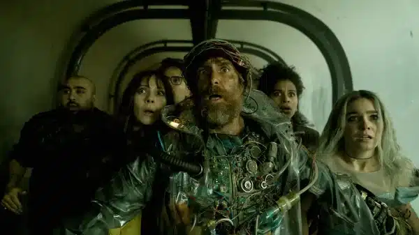 Sam Rockwell and friends on a quest to save the world. Credit: 3 Arts Entertainment.