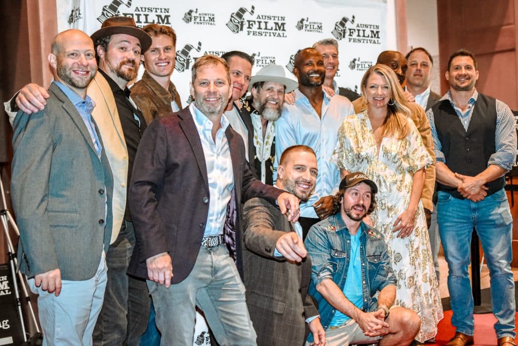 Members of the cast and crew of “Signing Tony Raymond” at the Austin Film Festival in October 2025. (Credit: Southern Isles Pictures)