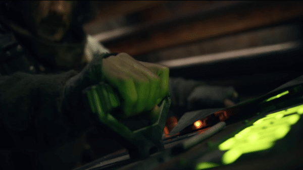 Image of Simon driving the submarine.
