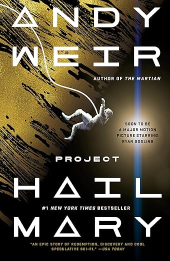 Book cover for Project Hail Mary.
