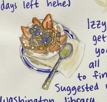 A yogurt bowl from my trip that I painted (Maggie Breitenmoser)
