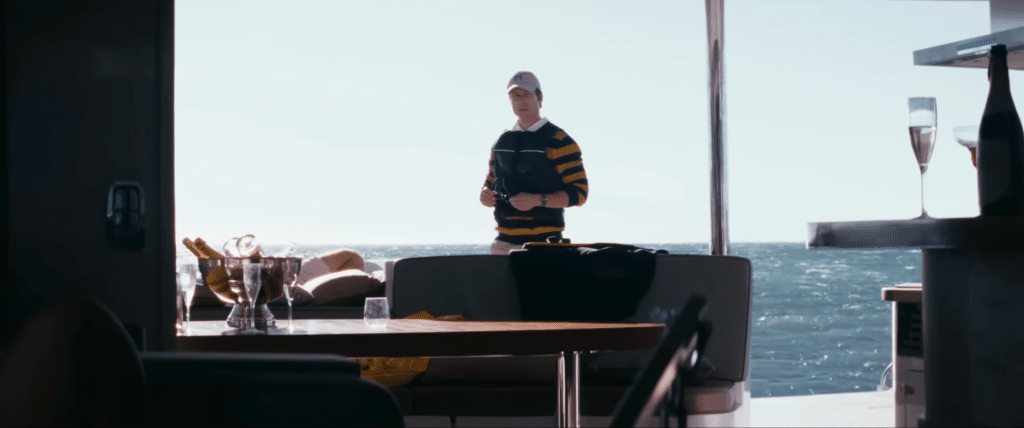 Becket on a boat. (Credit: YouTube/@A24)