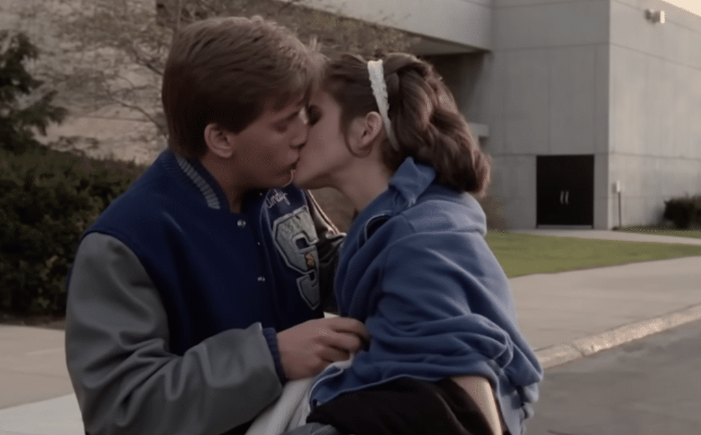 Clip from the movie "The Breakfast Club" of Andrew and Alison kissing.