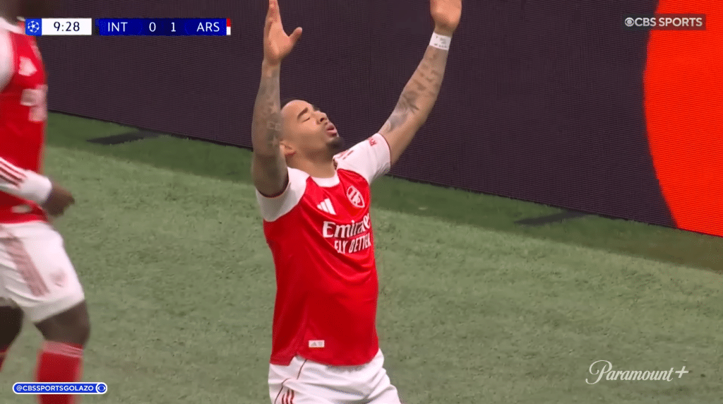 Gabriel Jesus opens the scoring as Arsenal dominate Inter Milan in the Champions League.