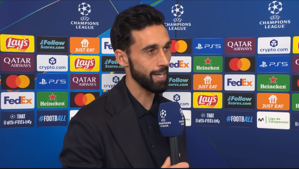 Álvaro Arbeloa addresses the media after a commanding 6-1 Champions League debut win vs Monaco
