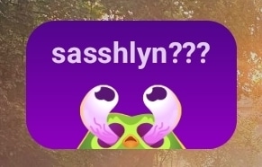 Duolingo bird with eyes boggling out of their head staring up at my username.