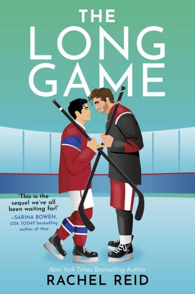 Promotional book cover for Rachel Reid's The Long Game, the sixth book in the Game Changers series