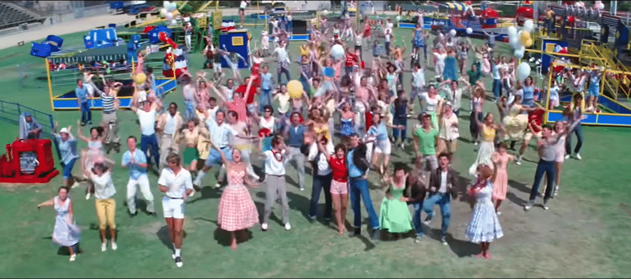 A group of students in a field
