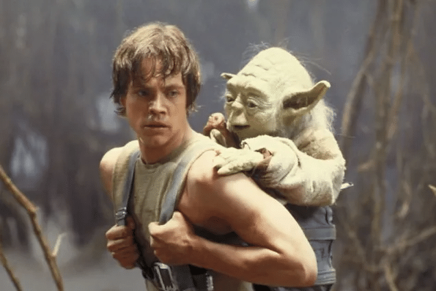 Luke is training to fight Darth Vader with the help of Yoda. (Credit: Lucasfilm)