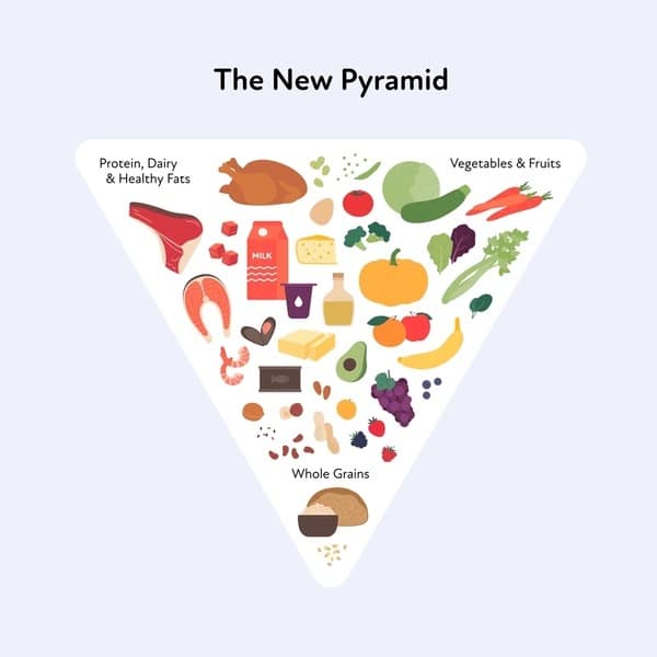 The new inverted pyramid that has protein at the base.