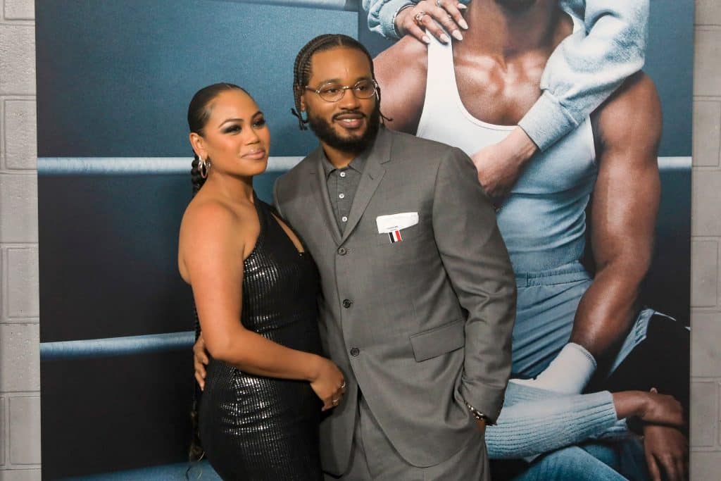 Zinzi and Ryan Coogler posing for a photo during 'Creed' Press Tour.