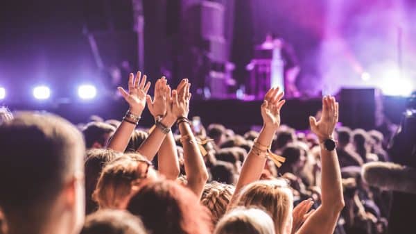 Hands up at a concert