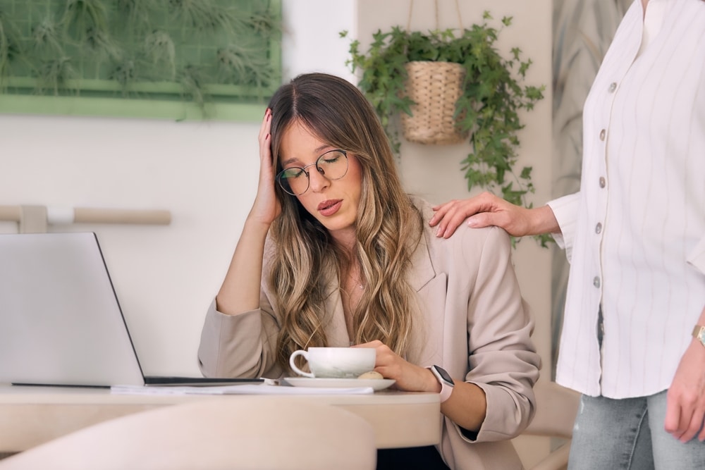 exhausted woman