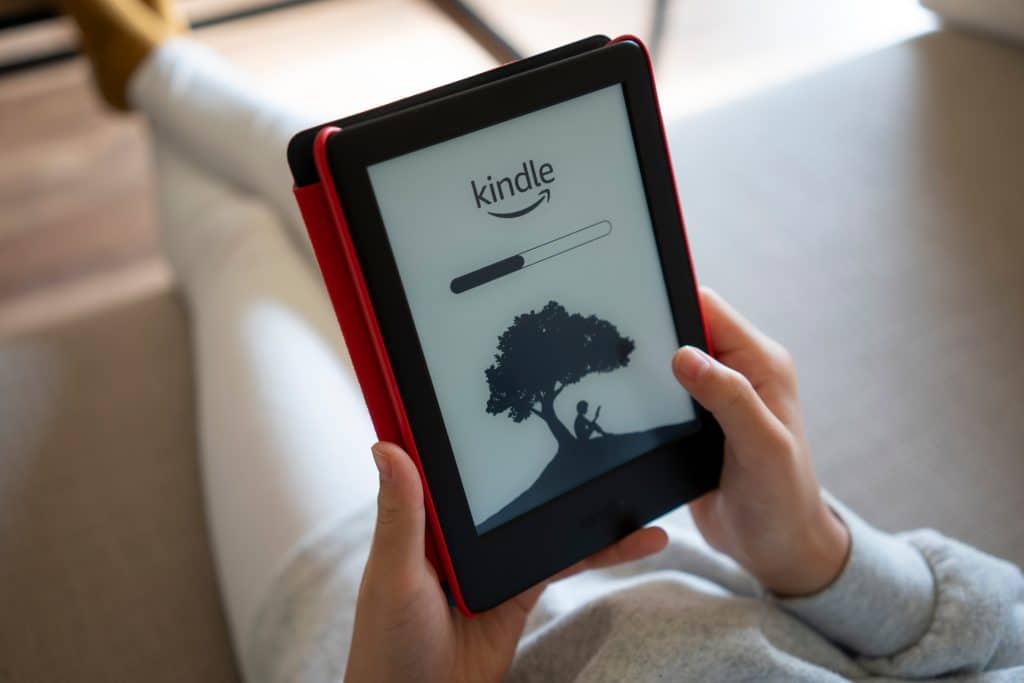 Kindle being used