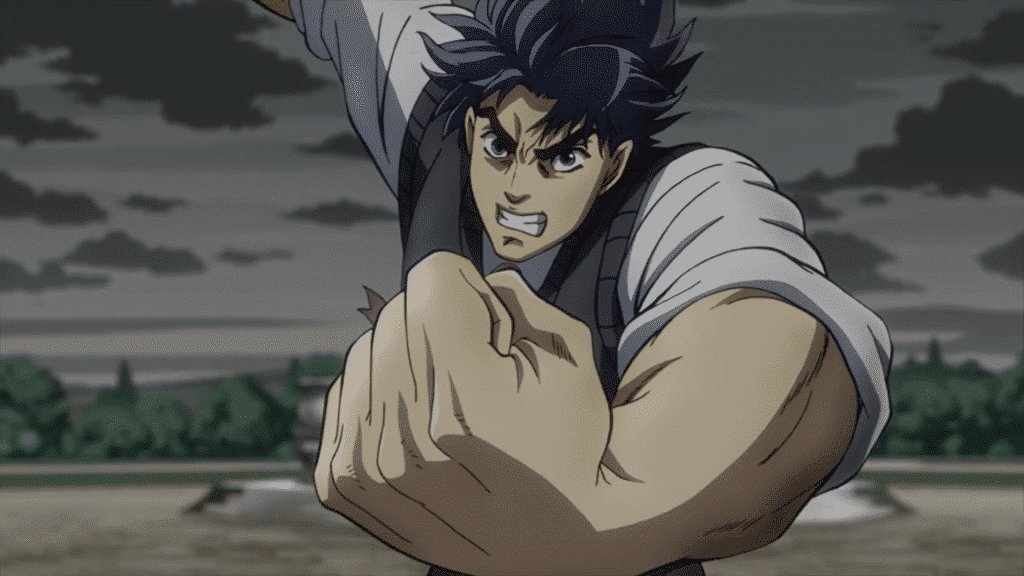 Jonathan Joestar with his fist raised