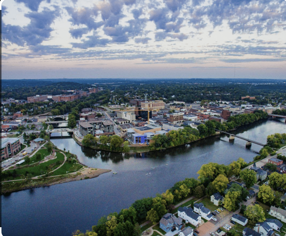 Aerial view of Eau Claire