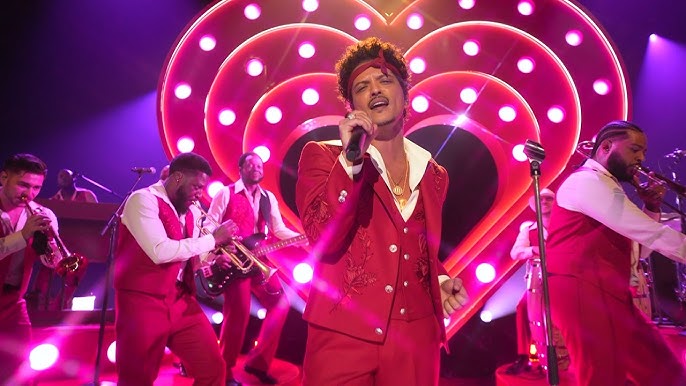 Bruno Mars performs his song "I Just Might" from his new album The Romantic at the 2026 Grammy Awards