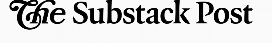 A black and white photo of "The Substack Post" written against a white background.