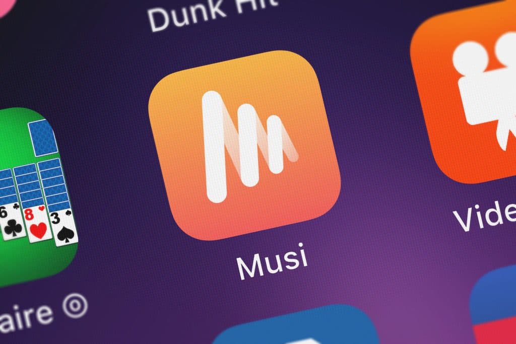 Musi's logo as seen on an iPhone home screen.