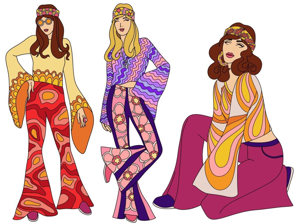 Hippie fashion sketches