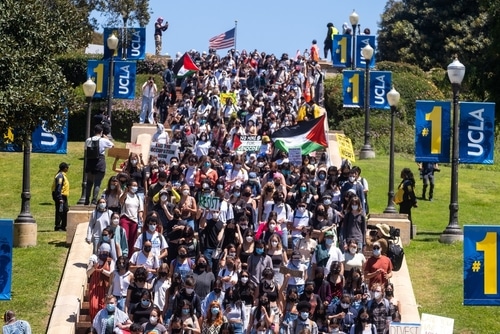 Students protest at University of California, Los Angeles