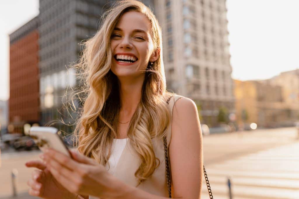 Blonde smiling