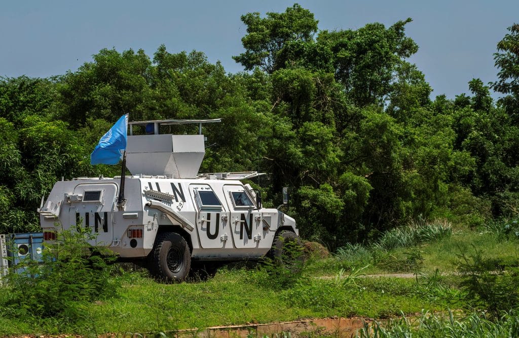 UN armored vehicle in Sudan