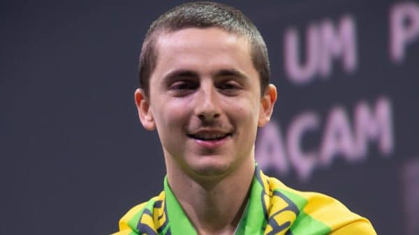 Timothee Chalamet during CCXP25 in São Paulo.