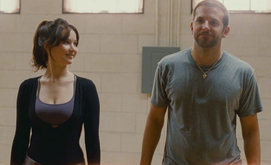 Jennifer Lawrence as Tiffany and Bradley Cooper as Pat in "Silver Linings Playbooks" during a dance session. Courtesy of IMDb.