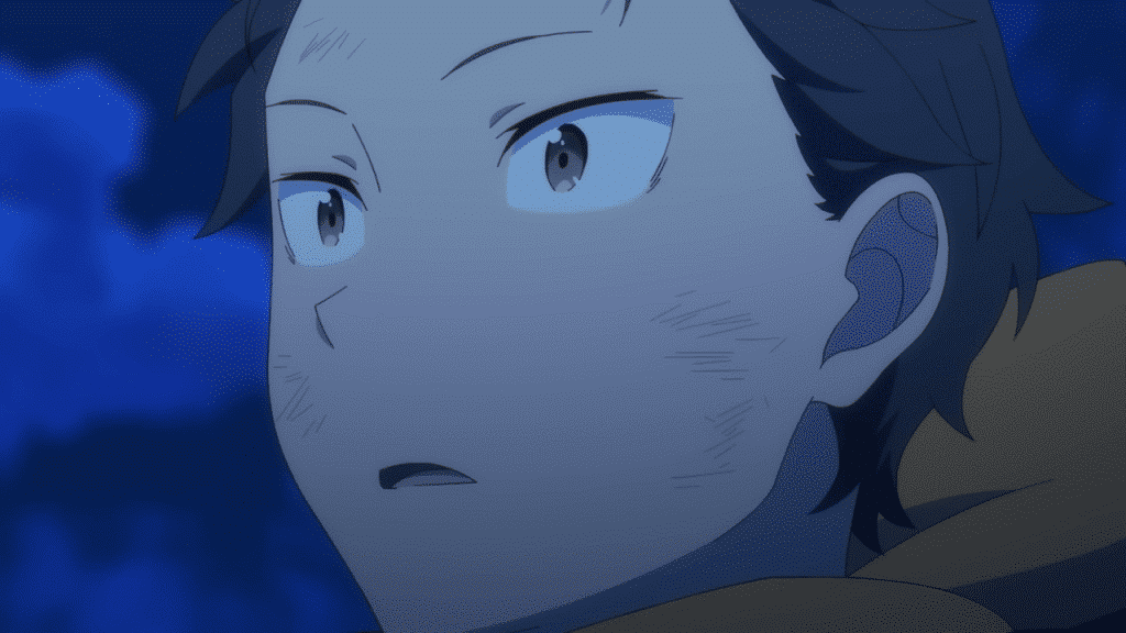 Close-up of Subaru Natsuki in shock